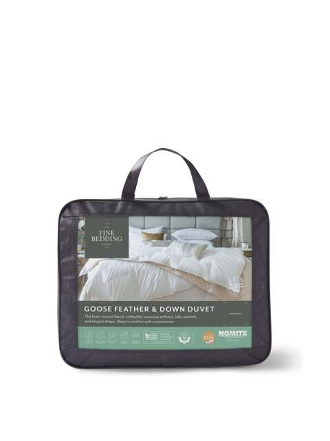 The Fine Bedding Company Goose Feather And Down Duvet 10.5 Tog in White, Wood/Metal, Size Double - image 1