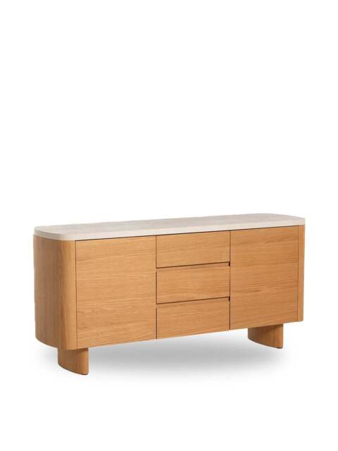 Barker and Stonehouse Soma Natural Wood Curved Sideboard in Neutral - image 1