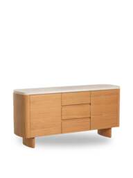 Barker and Stonehouse Soma Natural Wood Curved Sideboard in Neutral - thumbnail 1