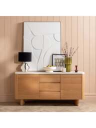 Barker and Stonehouse Soma Natural Wood Curved Sideboard in Neutral - thumbnail 2