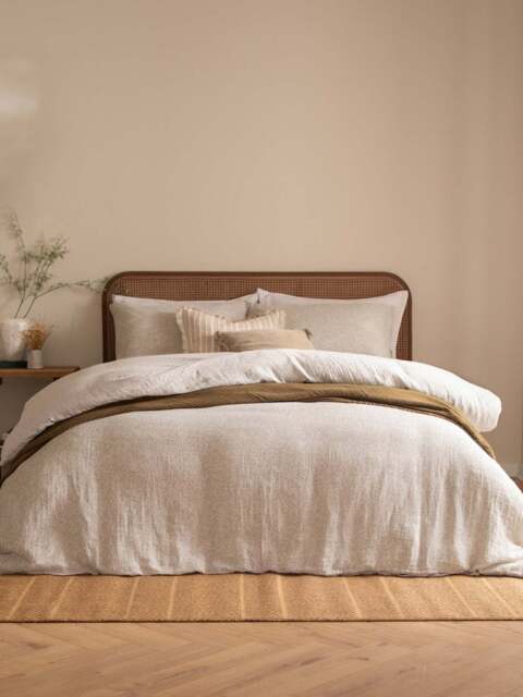 Yard Living Perrie Leaf Pattern Duvet Cover Collection in Natural, Size King - image 1