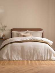 Yard Living Perrie Leaf Pattern Duvet Cover Collection in Natural, Size King - thumbnail 1