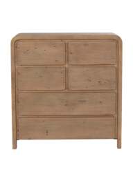 Barker and Stonehouse Tosca Reclaimed Wood 6 Drawer Tall Boy in Brown, Size 115Cm - thumbnail 2