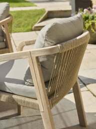 Kettler Cora Rope 4-Seater Round Dining Set Cream - thumbnail 4