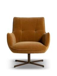 Barker and Stonehouse Milne Light Brown Fabric Swivel Armchair in Orange - thumbnail 3