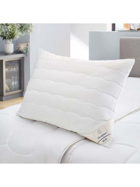 Brinkhaus Blue Aerelle Pillow Square in White, Polyester, Size Standard - image 1