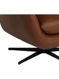 Barker and Stonehouse Uma Swivel Armchair in Brown, Leather - thumbnail 5