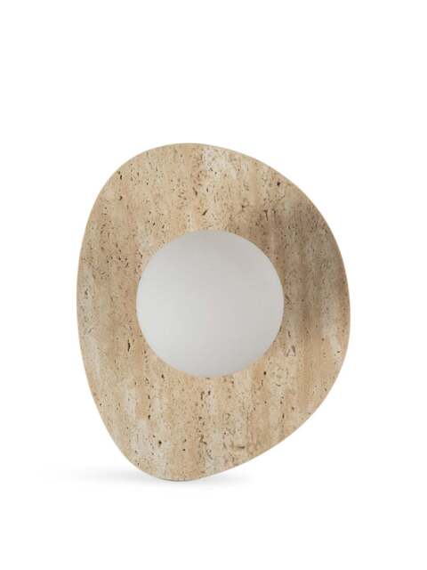 Heal's Element Travertine Stone Wall Light Ip44 in Natural, Organic, Size 24x20x14 - image 1