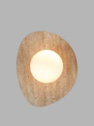 Heal's Element Travertine Stone Wall Light Ip44 in Natural, Organic, Size 24x20x14 - thumbnail 2