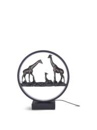 Libra Interiors Giraffe Family Light Sculpture Led Usb in Bronze, Size 30x9x34 - thumbnail 1