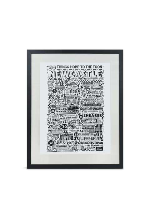Lines Behind 40 Things Of Newcastle A3 Print With Frame