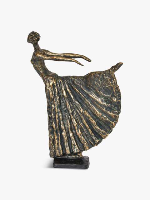 Libra Interiors Standing Resin Lady Dancer in Bronze, Size 32x25x9 - image 1