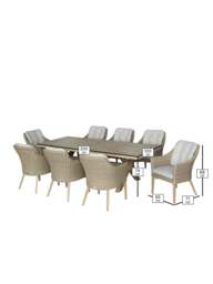 Bramblecrest Fairford 8-Seater Garden Dining Set Cream - thumbnail 3