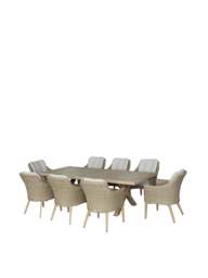 Bramblecrest Fairford 8-Seater Garden Dining Set Cream