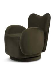 Libra Interiors Bingham Upholstered Swivel Chair Velvet in Green