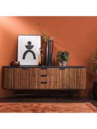Barker and Stonehouse Trinidad Fluted Reclaimed Teak Wood Tv Unit in Brown - thumbnail 2