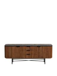 Barker and Stonehouse Trinidad Fluted Reclaimed Teak Wood Tv Unit in Brown - thumbnail 3
