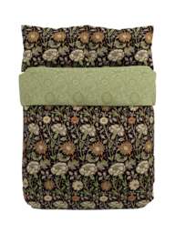 Morris & Co Rose Duvet Cover Set Green in Green/Rose, Cotton, Size Double - thumbnail 2