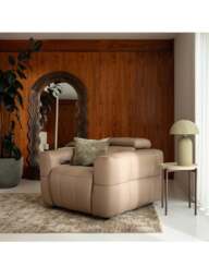 Barker and Stonehouse Rochester Power Recliner Armchair in Neutral, Leather - thumbnail 2