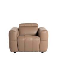 Barker and Stonehouse Rochester Power Recliner Armchair in Neutral, Leather - thumbnail 3