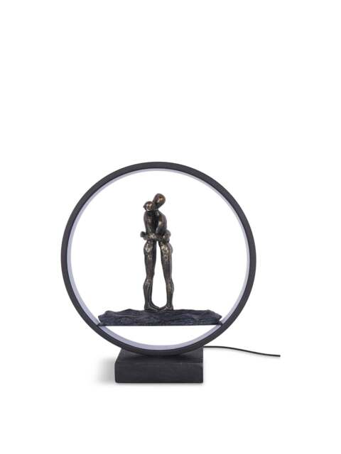 Libra Interiors Hugging Couple Light Sculpture Led Usb in Bronze, Size 30x9x33 - image 1