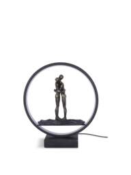 Libra Interiors Hugging Couple Light Sculpture Led Usb in Bronze, Size 30x9x33 - thumbnail 1