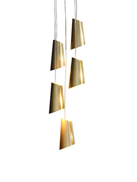 Heal's Pasmore Metal 5 Light Pendant in Brass, Wood/Metal - image 1