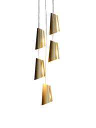 Heal's Pasmore Metal 5 Light Pendant in Brass, Wood/Metal - thumbnail 1