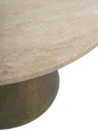 Libra Interiors Clifton Ii Antique Brass And Light Travertine Coffee Table in Peach, Size 299x60x60 - thumbnail 4
