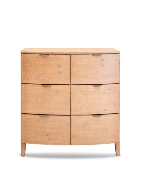 Barker and Stonehouse Halstatt Reclaimed Wood 6 Drawer Tall Chest in Brown
