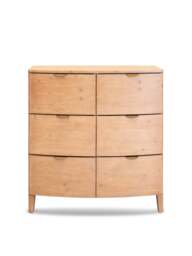 Barker and Stonehouse Halstatt Reclaimed Wood 6 Drawer Tall Chest in Brown