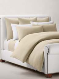 Ralph Lauren Home Polo Player Duvet Cover Collection Pale Oak in Cream - Paleoak, Cotton/Linen, Size King - thumbnail 1