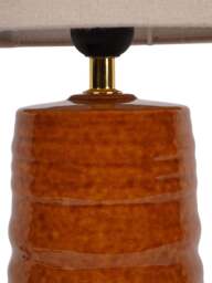 Libra Interiors Tivoli Ceramic Table Lamp Terracotta With Shade E27 60W in Brown, Wood/Metal - thumbnail 2