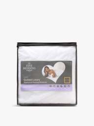 The Fine Bedding Company Quilted Luxury Waterproof Mattress Protector, Polyester, Size Double