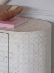 Libra Interiors Aspen Bone Inlay Buffet Sideboard in White, Size 74x180x45 - thumbnail 3
