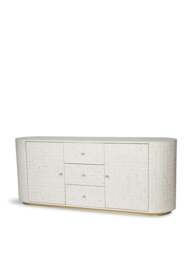 Libra Interiors Aspen Bone Inlay Buffet Sideboard in White, Size 74x180x45 - thumbnail 1
