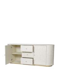 Libra Interiors Aspen Bone Inlay Buffet Sideboard in White, Size 74x180x45 - thumbnail 4