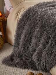 Furn. Rowan Soft-Touch Throw in Grey - thumbnail 2