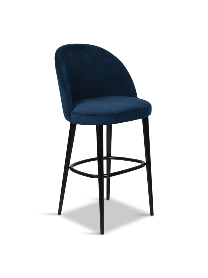 Heals Bar Stools Heal's Austen Bar Stool Plush Velvet Indigo Black