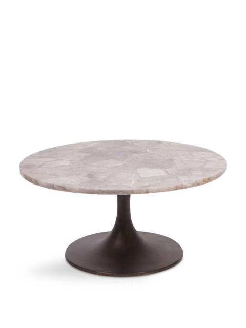 Libra Interiors Bosworth Round Smokey Quartz Coffee Table 80Cm in Grey, Size 38x80x80 - image 1