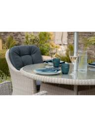 Bramblecrest Monterey Rattan 4-Seat Round Dining Set With Parasol & Base - thumbnail 3