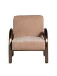 Barker and Stonehouse Tolliver Beige Velour Fabric Armchair in Brown - thumbnail 2