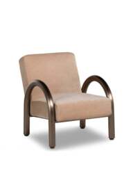 Barker and Stonehouse Tolliver Beige Velour Fabric Armchair in Brown