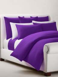 Ralph Lauren Home Polo Player Fitted Sheet Collection in Purple - Chalet, Cotton, Size Double - thumbnail 4