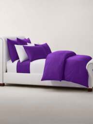Ralph Lauren Home Polo Player Fitted Sheet Collection in Purple - Chalet, Cotton, Size Double - thumbnail 2