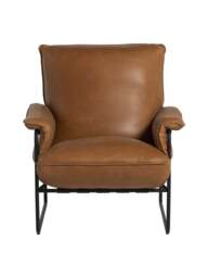 Barker and Stonehouse Vinci Armchair in Brown, Leather - thumbnail 3