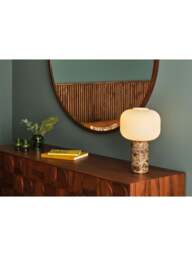 Heal's Opal Lantern Table Lamp Cocoa Marble in Brown - thumbnail 3