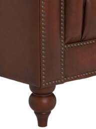 Barker and Stonehouse Ullswater 3 Seater Chesterfield Sofa in Vintage Tabac, Leather - thumbnail 5