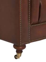 Barker and Stonehouse Ullswater 3 Seater Chesterfield Sofa in Vintage Tabac, Leather - thumbnail 4
