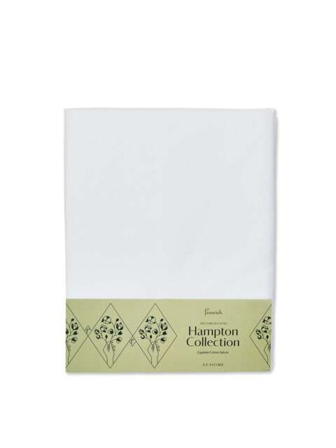 Fenwick at Home Hampton Fitted Sheet in White, Cotton, Size King